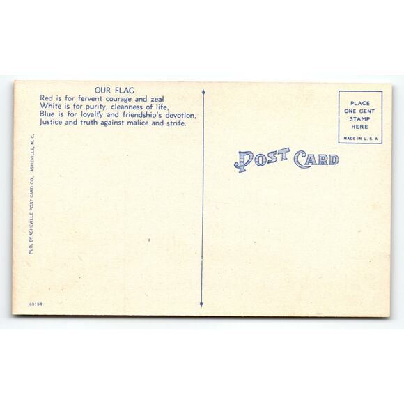 Vintage Stars and Stripes Forever Linen Postcard by Asheville Post Card Co. - Picture 2 of 2